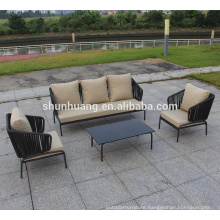 Hot selling outdoor patio rope webbing weaving garden sofa set  swimming poolside furniture